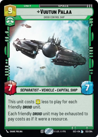 Vuutun Palaa, Droid Control Ship