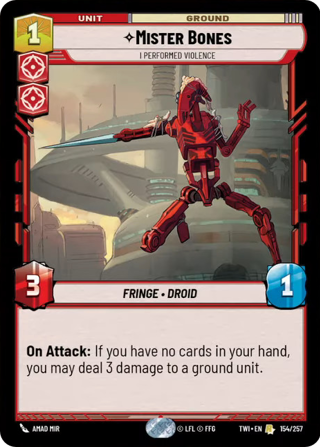 Mister Bones, I Performed Violence