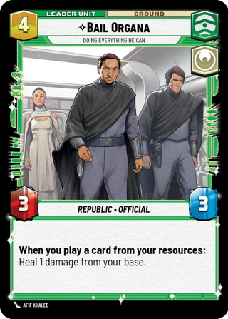 Bail Organa, Doing Everything He Can Unit