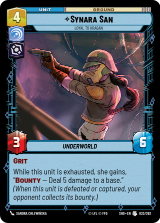 Synara San, Loyal To Kragan