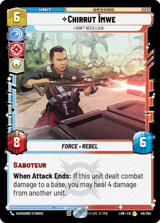 Chirrut Îmwe, I Don't Need Luck