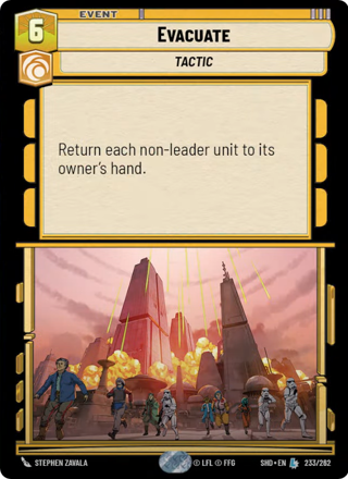 Evacuate