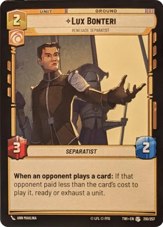 Lux Bonteri, Renegade Separatist