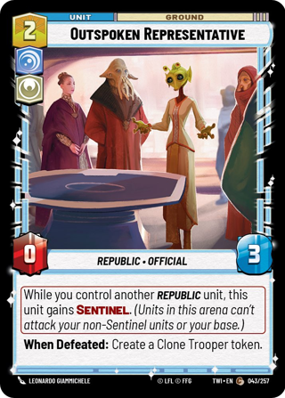 Outspoken Representative