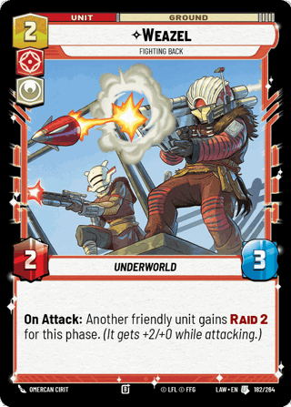 Weazel, Fighting Back